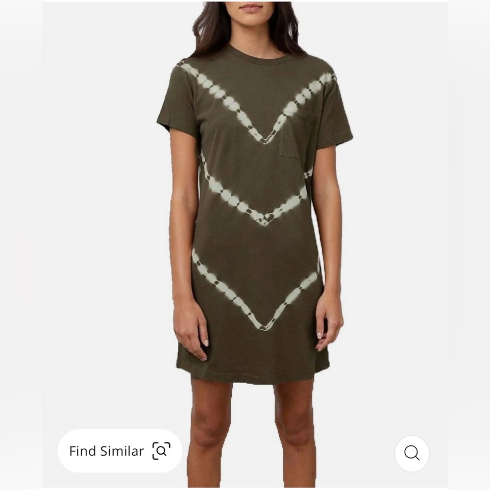 Rails T Shirt Dress‎ Brown Chevron Stripe Tie Dye Short Sleeve Cotton Small